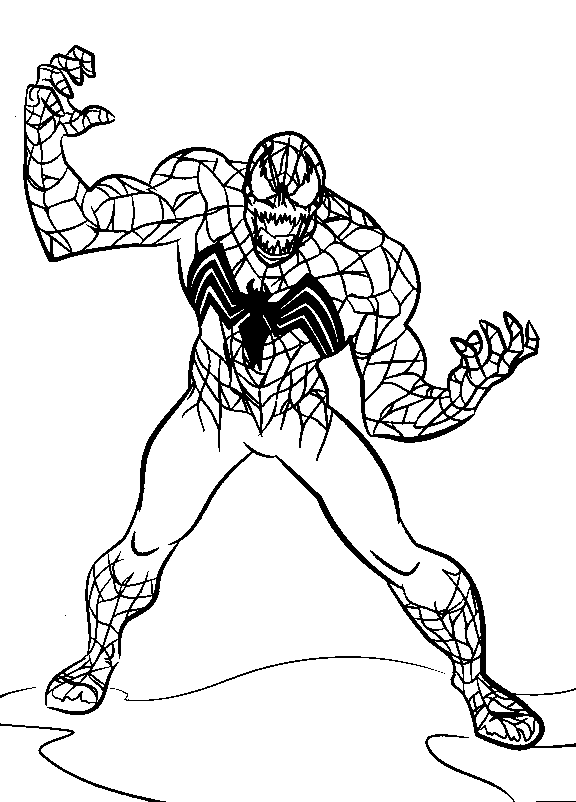Print Spiderman 3, het monster kleurplaat